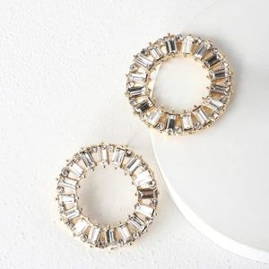 LOVE FOR LUXURY GOLD RHINESTONE CIRCLE EARRINGS